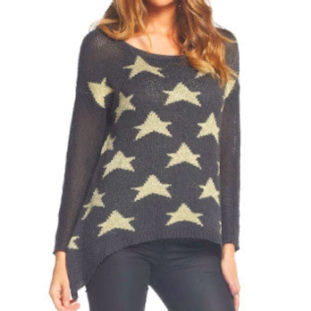 Elan Star Hi-Lo Charcoal Sweater NEW!
